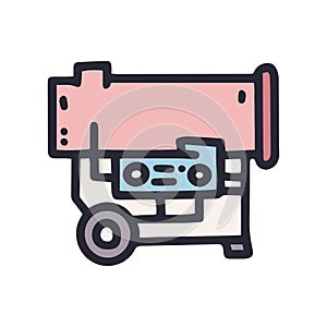 diesel heat gun color vector doodle simple icon