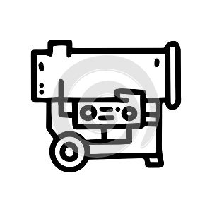 diesel heat gun line vector doodle simple icon