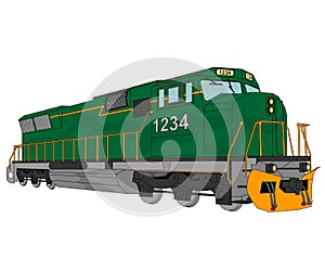 Diesel locomotive illustration photo