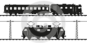 Diesel locomotive, passenger carriage and electric locomotive