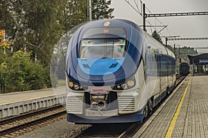 Diesel motor train in Marianske Lazne town