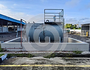 A diesel oil storage tank