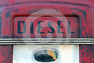 Diesel sign on gas pump