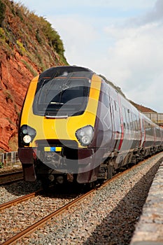 Diesel train at Dawlish