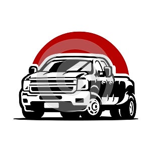 Diesel truck dually pickup  illustration