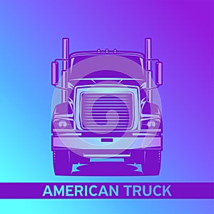 diesel truck logo vector blue and violent illustration front view