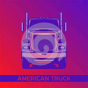 diesel truck logo vector red and violent illustration front view