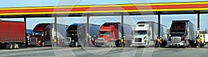 Diesel trucks refueling