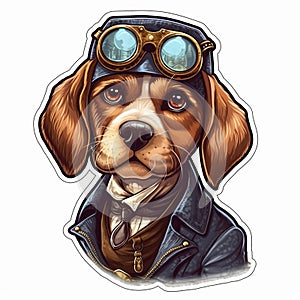 Dieselpunk Yorkshire Terrier Sticker