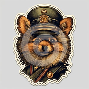 Dieselpunk Yorkshire Terrier Sticker Image