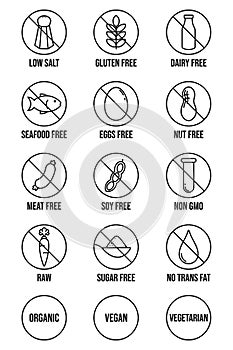 Diet and Food Allergy Icons