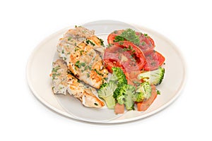 Diet food, Clean Eating, Chicken Steak with grilled vegetables