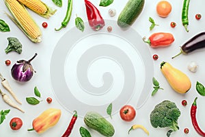 Diet foods on a white background top view.