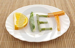 Diet fruits plate