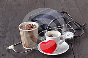 Diet healthcare Raw coffee beans. Healthy food for preventing heart diseases