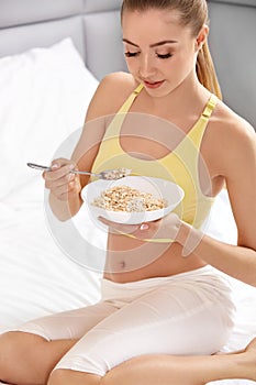 Diet. Healthy Food Ð¡oncept. Beautiful Woman Have a Breakfast