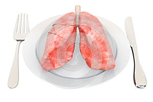 Diet for Healthy Lungs concept, 3D rendering