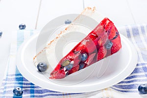 Diet light dessert with fresh fruits and jelly