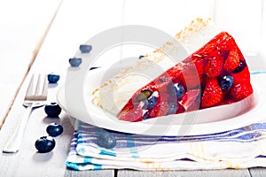 Diet light dessert with fresh fruits and jelly