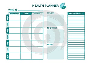 Diet meal plan weekly schedule
