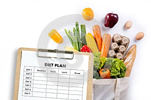 DIET PLAN healthy eating, dieting, slimming and weigh loss concept