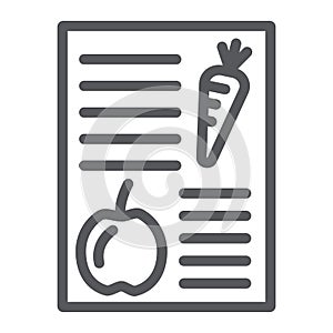 Diet plan line icon, health and meal, balanced meal sign, vector graphics, a linear pattern on a white background.