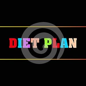 diet plan word block on black