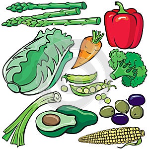 Diet products icon set