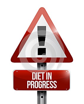 Diet in progress warning sign illustration design