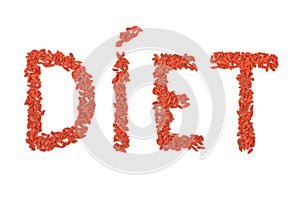 Diet - Tibetan barberry, red berry Goji isolated