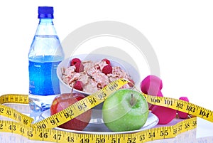 Diet weight loss, workout, measure healthy food