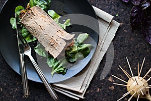 Diet wrap with meat and greens