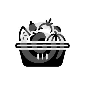 Black solid icon for Dietary, wholesome and fruit photo