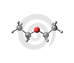 Diethyl ether molecule isolated on white