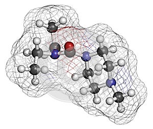 Diethylcarbamazine anthelmintic drug molecule photo