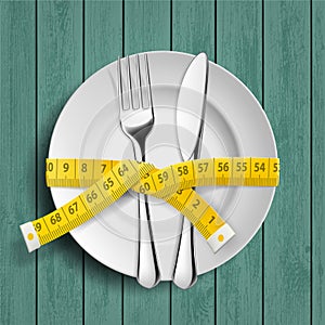 Dieting and healthy lifestyle. Vector stock illustration