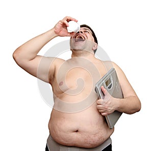 Dieting overweight man