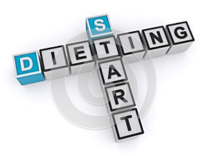 Dieting start word blocks