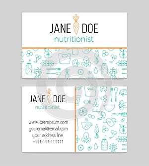 Dietitian or Nutritionist business card template