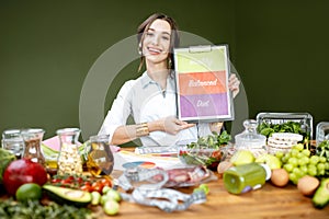 Dietitian promoting healthy balanced eating