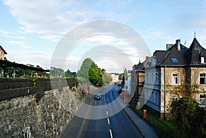 Diez city Limburger street sunny day view. Germany.