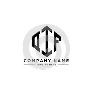 DIF letter logo design with polygon shape. DIF polygon and cube shape logo design. DIF hexagon vector logo template white and