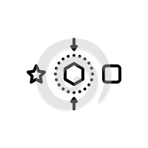 Black line icon for Diff, shape and different