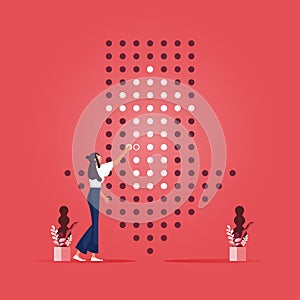 Difference innovation concept-One different direction in the arrow group