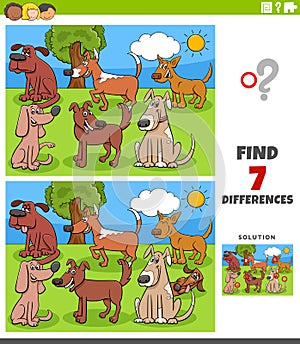 Differences educational game for kids with dogs