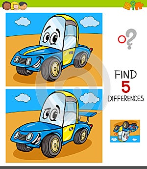 Differences game with funny car