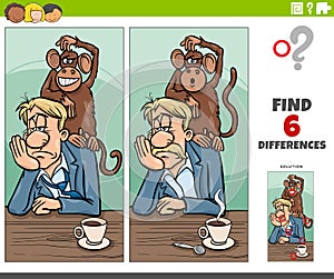 Differences game with monkey on your back saying of proverb