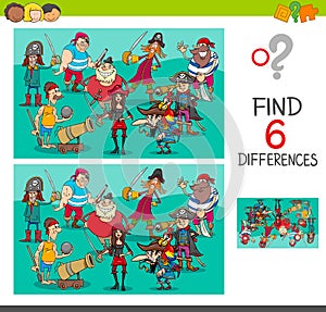 Differences game with pirate characters