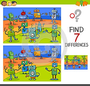 Differences game with robot characters