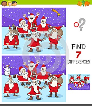 Differences game with Santa Claus characters
